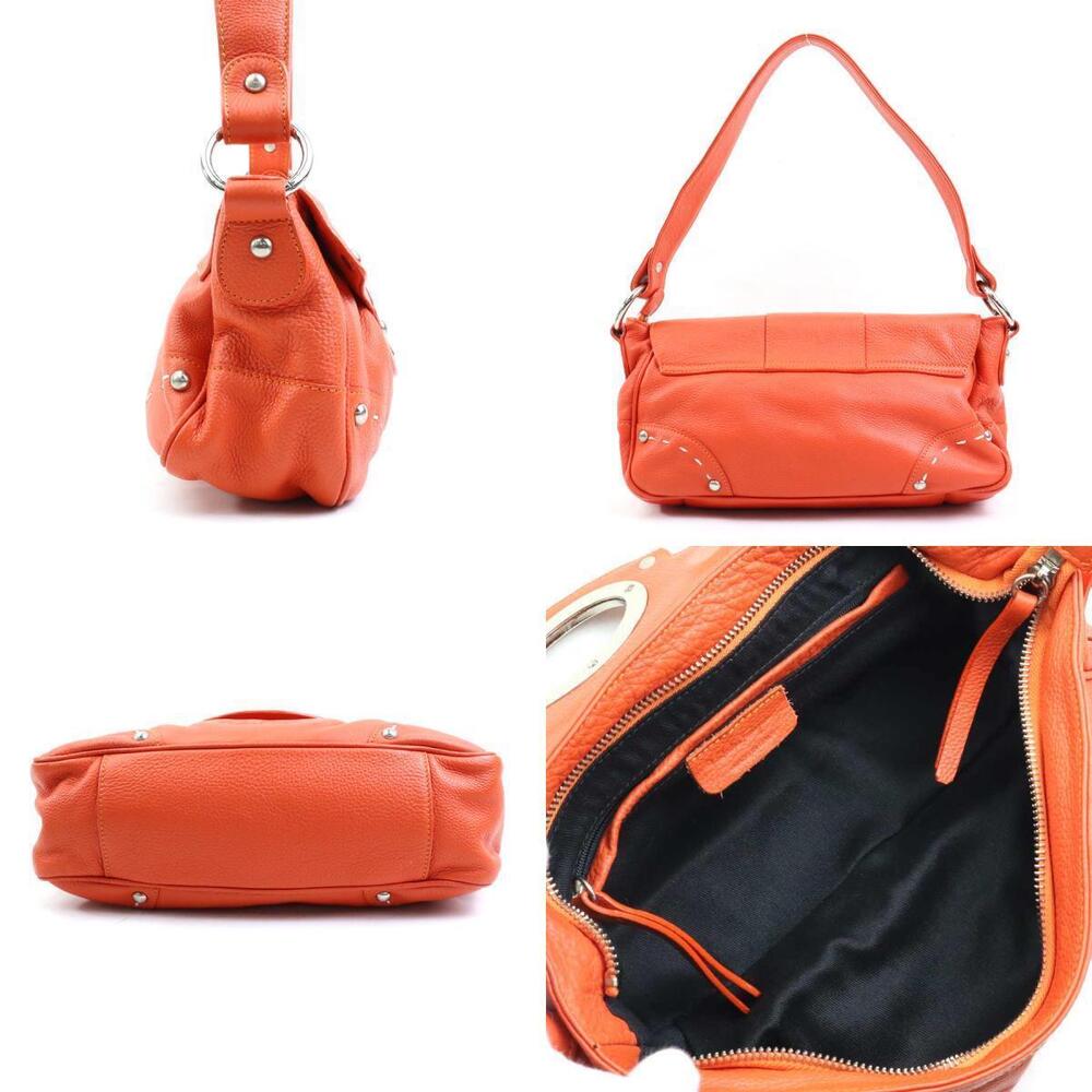 Salvatore Ferragamo leather orange bag shoulder Orange